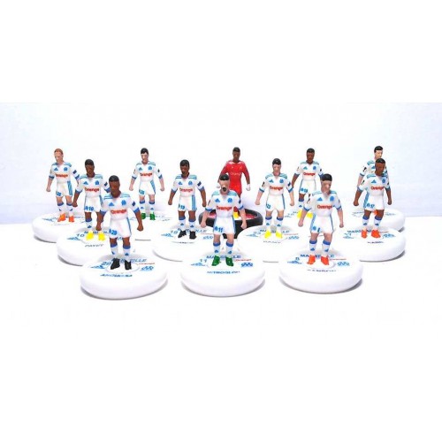 Subbuteo Andrew Table Soccer Olympique De Marseille 2017-18 Europa League kit on WSB Professional Bases